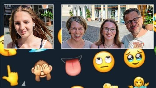 Die Rosenheimer Passanten nennen ihre Lieblings-Emojis. Fotos Wildauer