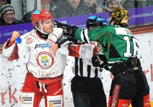 Ein schlagkräftiges Aufeinandertreffen dürften die Derbys in der kommenden Saison auch ohne Reid Duke im Starbulls-Trikot werden. Foto Franz Ruprecht