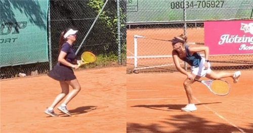 In einem spannenden Final-Match schenkten sich Lena-Sofie Daxlberger (links) und Sophia Roser nichts. Foto sbr Tennis