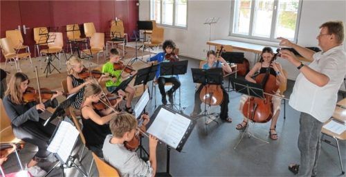 Max Fandray zeigte mit seinem Kinderorchester eine tolle Aufführung. Foto fischer