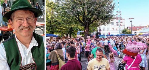 Sebastian „Wast“ Voit (links), Vorsitzender des Kolbermoorer Bürgerfestvereins, hofft, dass das Bürgerfest 2024 wie geplant stattfinden kann. Fotos Thomae, re