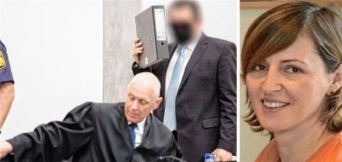 Seit Ende 2022 gibt es von der 39-jährigen Nürnbergerin kein Lebenszeichen mehr. Hat ihr Ex-Lebensgefährte Dejan B., hier vor Gericht mit einem Aktenordner in der Hand, die Frau, die zum Zeitpunkt ihres Verschwindens im achten Monat schwanger war, bei Irschenberg getötet? Foto dpa/Polizeipräsidium Mittelfranken