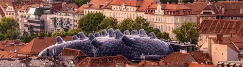 Spannende Architektur inmitten der Altstadt: das Kunsthaus Graz. Foto © Region Graz - pixelmaker