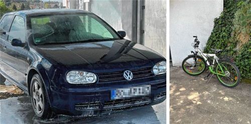 Statt seinem VW Golf erwartete den Besitzer ein Fahrrad. Wem dieses gehört, ist unklar. Fotos privat