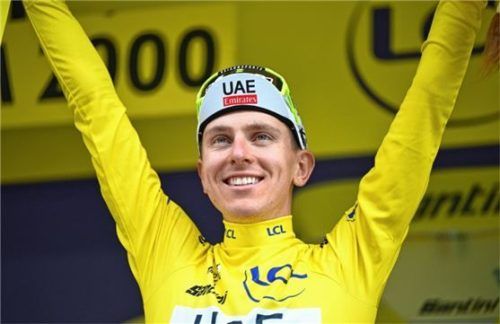 Tour de France: Tadej Pogacar dominiert die Frankreichrundfahrt und steht kurz vor dem Gesamtsieg. Seine Zahlen sind beeindruckend. Foto dpa/Belga | Tom Goyvaerts
