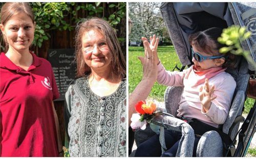 Wenn Kinder oder Familienmitglieder schwer erkranken, helfen Familienbegleiterinnen wie Andrea Rückl (linkes Bild, rechts). Stiftungsmitarbeiterin Magdalena Mayer hofft, dass sich noch weitere Menschen für dieses Ehrenamt interessieren. Fotos Duczek/AKM