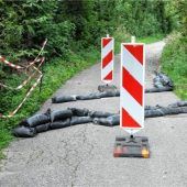 Straße über die Leiten gesperrt