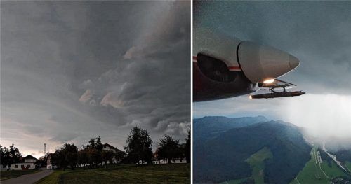 Auch bei Rohrdorf (linkes Bild) war das Unwetter am vergangenen Dienstag heftig. Die Hagelabwehr Rosenheim war dort ebenfalls im Einsatz (Symbolbild). Foto Montage: vifogra/Hämmer/Hagelabwehr Rosenheim