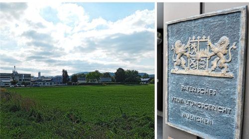 Auf diesem Grundstück bei Westerham soll eine Flüchtlingsunterkunft für 160 Flüchtlinge entstehen. Gegen die Laufzeit von elf Jahren klagt die Gemeinde Feldkirchen-Westerham vor dem Verwaltungsgericht in München. Foto Weinzierl/dpa