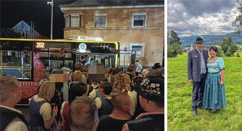 Das spezielle Bus-Angebot, der „Promille-Express“, wurde jahrelang von den Besuchern des Rosenheimer Herbstfestes stark genutzt. Doch nun soll er wie schon im vergangenen Jahr 2023 nur eingeschränkt fahren. Für das Ehepaar Gruber aus Hohenofen ist das unvorstellbar. Fotos privat