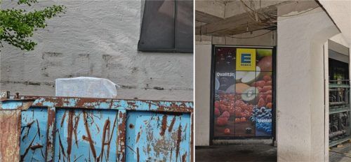 Die Beschriftung ist bereits abmontiert, die Verkaufsflächen werden ausgeräumt: Der Edeka in der Ruedorfferstraße ist Geschichte. Foto hs (Montage)