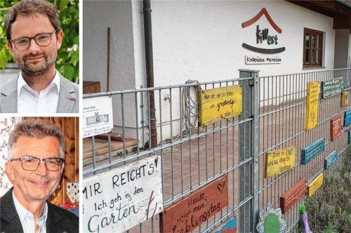 Die Kindertagesstätte „Höki“ an der Höhenkirchener Straße will zukünftig nicht mehr zum Kinderhaus Westerham (KiWest) gehören. Das Team hat zudem einen Namenswunsch geäußert, zu dem in der Sitzung des Gemeinderats unter anderem Bürgermeister Johannes Zistl (links oben) und Dritter Bürgermeister Josef Hupfauer Stellung nahmen. Foto  Weinzierl, Merk, re
