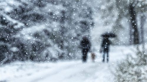 Im Schneetreiben hat ein ägyptischer Schleuser zwei syrische Flüchtlinge im November 2021 bei Frasdorf ausgesetzt. Jetzt musste er sich dafür vor dem Schöffengericht Rosenheim verantworten. Foto Symbolbild/dpa/Roessler