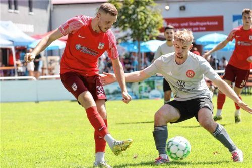 Könnten auch diesmal wieder aufeinandertreffen: Wasserburgs Daniel Kononenko (links) und Rosenheims Lucas Gratt.Foto mb.presse – Butzhammer