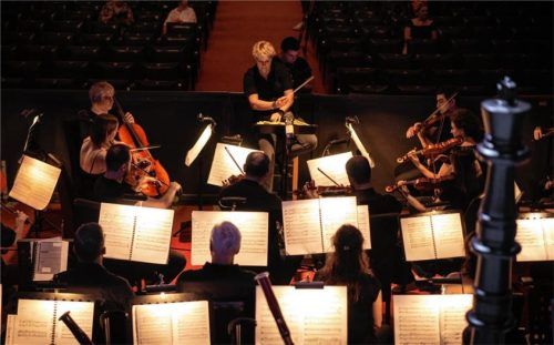 Orchesterprobe für den Mahler- und Gershwin-Abend.Foto weiss