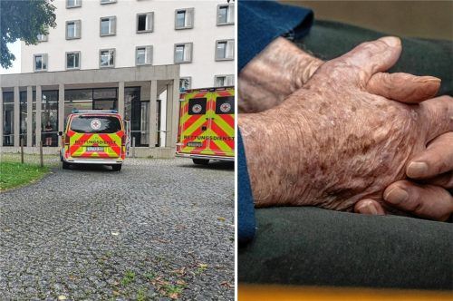 Prozess am Landgericht Traunstein: Einem 93-Jährigen wird vorgeworfen, seinen Mitbewohner in einem Seniorenheim im Altlandkreis Wasserburg getötet zu haben. Am zweiten Verhandlungstag kollabiert der Senior vor Gericht. Fotos Huber/DPA