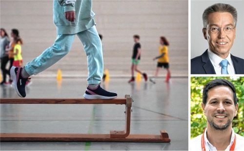 Sportunterricht endlich wieder in der Turnhalle – das forderte die Schulfamilie des Bruckmühler Gymnasiums, deren Schulturnhalle seit rund zweieinhalb Jahren als Flüchtlingsunterkunft genutzt wird, jüngst in einem Brief an mehrere Politiker, beispielweise an Landrat Otto Lederer (oben), der auf das Schreiben jetzt geantwortet hat. Daniel Möllenbeck, Präsident des Deutschen Sportlehrerverbandes, warnt indes vor weitreichenden Folgen für die Schüler durch die unzähligen Sportstunden, die dadurch ausfallen. Foto dpa/ Landratsamt Rosenheim, DSLV