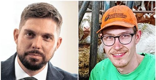 Traunsteins Landrat Siegfried Walch (links) und Fabian Wiese, Geschäftsführer des inklusiven Bio-Bauernhofs „Seiml-Hof“. Foto Fotomontage Landratsamt Traunstein/Seiml-Hof