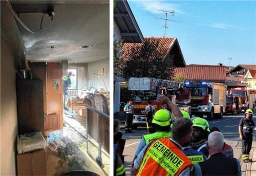 Am Montag kam es zu einem Zimmerbrand im Seniorenheim Priental in Aschau im Chiemgau. Fotos Freiwillige Feuerwehr Aschau