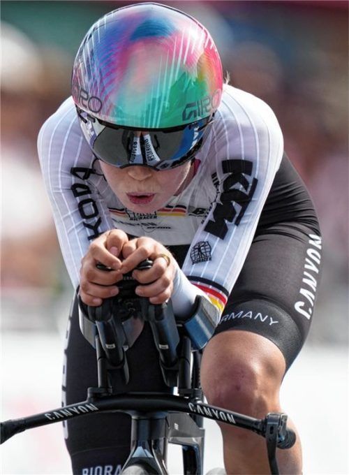 Antonia Niedermaier hat erneut den WM-Titel im U23-Zeitfahren geholt.Foto dpa