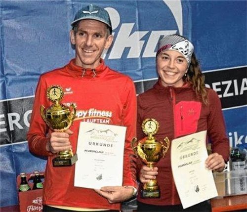 Die beiden Sieger des Heuberglaufs: Florian Zeisler vom Team „Happy Fitness 24h“ und Julia Rath.Foto Ruprecht