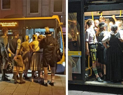 Die Busse in Rosenheim sind während des Herbstfests zum Teil massiv überfüllt. Foto privat