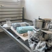 Blick in neue Flüchtlingsunterkunft