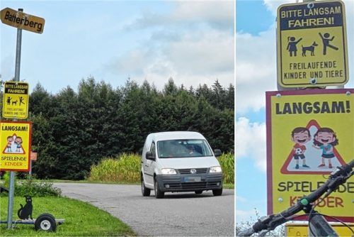 Ein Fingerzeig für Raser am Batterberg: Da die Mahnung der Anwohner nicht fruchtet, greift die Gemeinde Bad Endorf jetzt durch. Fotos Ammelburger