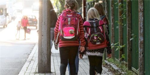 Gemeinsam zur Schule zu gehen, wie es die kleine Truppe auf diesem Symbolbild macht, schützt Kinder vor unliebsamen Überraschungen. Foto Bodo Schackow (dpa)
