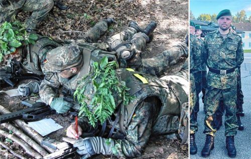 In seinen zwei Wochen bei der Bundeswehr lernte Fabian Artmann (r.) die wichtigsten Befehle, Techniken und den Umgang mit der Waffe. Foto Bundeswehr/privat