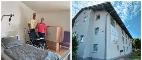 Irhad Salihic und Bianca Glavas in einem Zimmer einer Pflege-WG, die im ehemaligen „Haus Renate“ entstand. Foto Kirchner