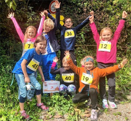 Kinder im Einsatz für Kinder: Vor allem viele kleine Läufer beteiligten sich mit großer Freude am ersten „Run and Hike“ in Brannenburg. Fotos RE