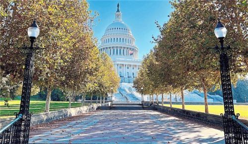 Ort großer Dramen und Skandale: das Kapitol. Es war nach dem Weißen Haus das erste größere Bauwerk in Washington D.C., um das die Stadt herum entstand. Foto Pictures Alliance/dpa/Verena Wolff