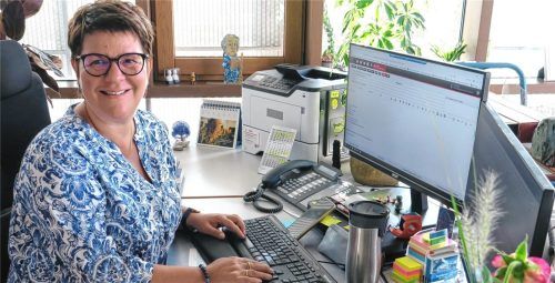Studiendirektorin Alexandra Eberhardt freut sich auf die Begrüßung der neuen Fünftklässler. Foto Baumann