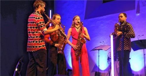 Teil der Sax-Legende: Das Arcis Saxophon Quartett zeigte Weltklasseniveau bei den Traunsteiner Sommerkonzerten. Foto benekam