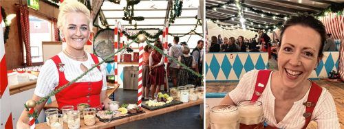 Vroni Ettstaller (links) und Christine Fuchs (rechts) arbeiten in diesem Jahr im Flötzinger-Festzelt auf dem Herbstfest – und haben beide eine außergewöhnliche Geschichte. Foto Montage: Stuffer/privat