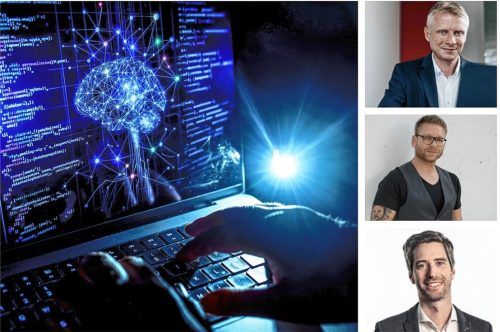Was bringt uns die KI? Florian Schiller (oben), Geschäftsführer der OVB Media, Stefan Andorfer (Mitte), Mitglied der Geschäftsleitung der Münchner Marketing Akademie, und Florian Wiesböck, Geschäftsführer des Stellwerk18 Rosenheim, sprechen exklusiv über die Technologie der Zukunft. Foto Oliver Berg (dpa)/Re
