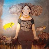 Frauenbilder symbolisieren die Einheit der Natur