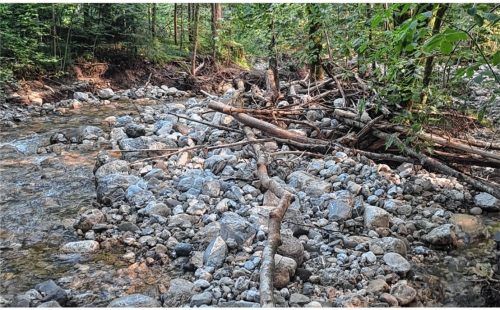 Der Weißenbach ist an mehreren Stellen im Gemeindegebiet von Frasdorf voller Geröll und Wildholz. Jetzt darf das Geschiebe endlich beräumt werden. Foto Privat