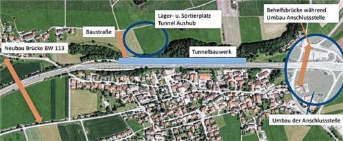 Die Baumaßnahmen im Bereich der Gemeinde Frasdorf. Foto Autobahn GmbH