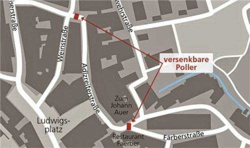 Geht es nach der Rosenheimer SPD, sollen an zwei Stellen versenkbare Poller aufgestellt werden. Klinger