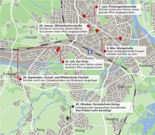 Insgesamt kam es in diesem Jahr in Rosenheim bereits zu sechs Vorfällen, bei denen Kinder von Fremden beobachtet oder angesprochen wurden. Klinger