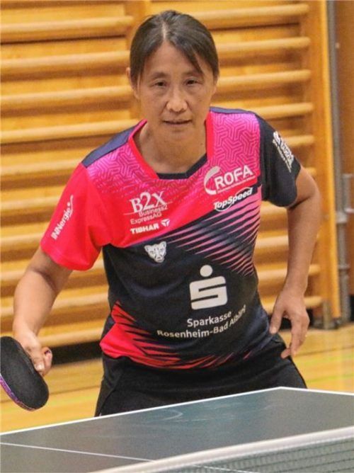 Kolbermoors Neuzugang Qianhong Gotsch nimmt nach wie vor jedes Spiel ernst. Foto Gerhard Ehrlich