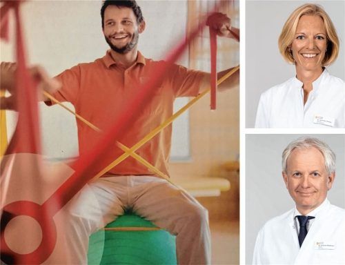 Vergnügt aktiv sein – das wollen die leitende Oberärtzin Dr. Veronika Hempel und Chefarzt Andreas Weidmann den Patienten in der Vogtareuther Schmerztherapie ermöglichen. Fotos Schön Klinik / collage OVB
