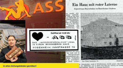 Von Anfang an war es umstritten: Im Oktober vor 50 Jahren, 1974, setzte sich der Bauausschuss von Rosenheim erstmals mit Plänen für, was damals noch „Haus mit roter Laterne“ oder „Dirnenheim“ genannt wurde, in der Innstraße 76 auseinander. Wir zeichnen die damaligen Diskussionen nach. Foto jb / OVB Media Grafik / Stadtarchiv Rosenheim (Montage)