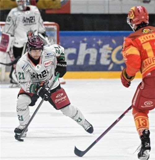 Wann platzt der Knoten? Ville Järvelainen ist noch immer ohne Scorerpunkt.Foto Harald Langer