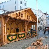 Christkindlmarkt-Vorbereitungenin der Innenstadt