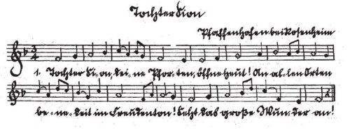 Aus dem Heft „Alpenländische Weihnachtslieder“ beim Singtag mit Kiem Pauli in Rosenheim (Dezember 1951). re