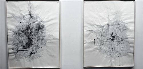Das Quartett „Ink on Paper“ von Ursula Ponn, Tinte auf Papier.Foto friedrich
