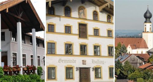 Die Öffnungszeiten in Höslwang (links) und Schonstett (rechts) werden reduziert. Die Zentrale in Halfing (Mitte) wird dagegen gestärkt. Foto Verwaltungsgemeinschaft Halfing / Kirchner